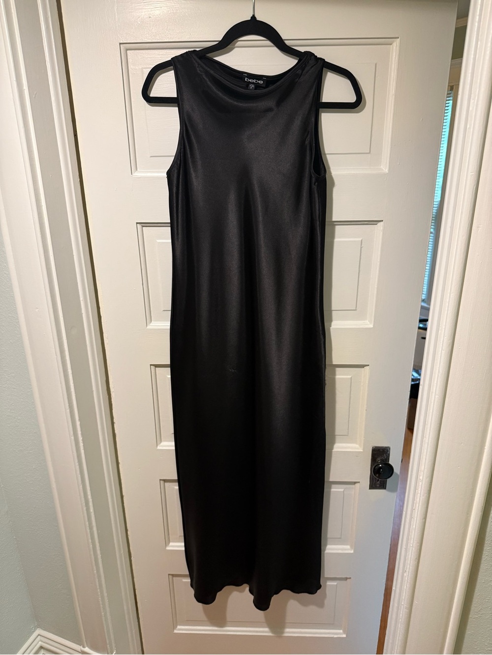 bebe Black Sleek Sleeveless Maxi Dress